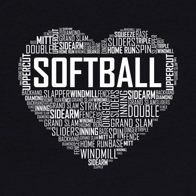 Softball Heart Love by LetsBeginDesigns